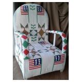 Fully beaded Native American style armchair with