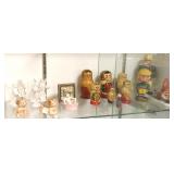 Group nesting dolls, novelty clock, Packer