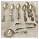 9 pieces Francis I sterling flatware, etc-
