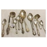 10 pieces assorted sterling flatware & 1 sterling