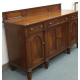 Antique flame mahogany server- hand dovetailed