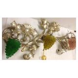 38" Czech art glass 3-light wall sconce