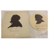 2 unframed signed Kate P. Parker silhouette