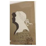 Unframed signed Kate P. Parker double silhouette