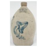 Civil War era stoneware 2 gallon floral jug -