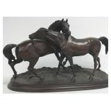 Signed P.J. Mene bronze horses approx. 22" x