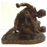Antique bronze wrestlers F. Barbedienne, Foundeur