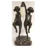 24" Antique Nicolet bronze - Two Dancing Girls- on