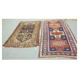 2 antique handmade oriental rugs approx 4