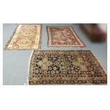 3 antique handmade oriental rugs approx 4