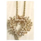 14k yellow gold heart pendant on 14k chain set