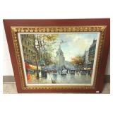 Framed signed Antoine Blanchard oil on canvas