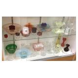 Large group of glass including custard, etched,