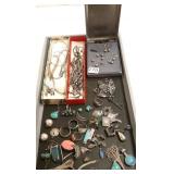 Group of assorted sterling & silver jewelry some