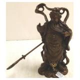 10" oriental bronze figure of a warrior