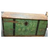 Dated 1857 dome top immigrant trunk with