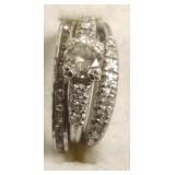 Vintage platinum wedding ring set with .50 diamond