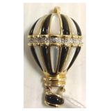 14K gold hot air balloon pin/ pendant set with