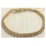 14K gold tennis bracelet set with 49 diamonds