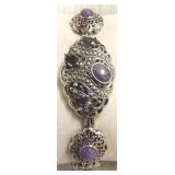 Sterling bracelet set with mystic topaz,