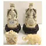 2- 5" signed oriental ivory figures, a signed