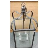 32" antique style brass hanging lantern fixture