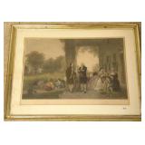 Large framed antique engraving - Washington
