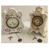 2 antique china case clocks