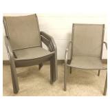 8 stacking metal and mesh patio chairs with cover