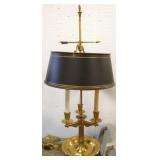Brass lamp with metal shade
