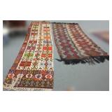 2 handmade flatweave rugs approx 4