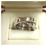 Cartier 18k white gold crossover ring 16.0g