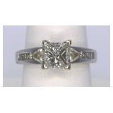 (R) 14k white gold engagement set with 1.24 ct