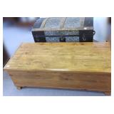 Antique trunk & a cedar chest