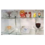 Group of colored glass, etc.