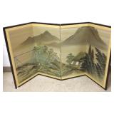 36" 4-panel hand painted screen