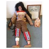Life-size Native American doll, Eagle bust & an