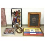 Signed Brett Wallace portrait oil, 2 paintings, a