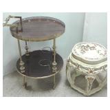 Rolling cart & an oriental stand
