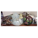 Group of stained glass, lights, shades, etc