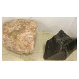 Piece of rose quartz 16"x 13" & a piece of