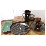 8 pieces signed Guillermo Cuellarr pottery