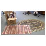 Group of rag rugs & an oval braided rug