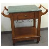Marble top rolling kitchen island