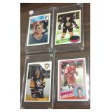 4 high grade rookie hockey cards- Lemieux, Brett
