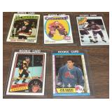 5 high grade rookie hockey cards - Bossy, Dryden,