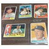 5 scarce damaged Mickey Mantle baseball cards #150
