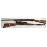 Western field 12 gauge pump shotgun and a
