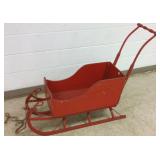 Antique painted wooden sleigh approx. 4
