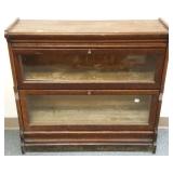 2-section oak stacking bookcase with top & bottom